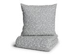 Bettwäsche OTTO HOME "Mariby", grau, B/L: 135cm x 200cm, 1 Stk., 1 Stk., Renforcé, B/L: 80cm x 80cm, 2 Stk., Renforcé, Obermaterial: 100% Baumwolle, Bettwäsche, Bettwäsche, mit feinem Blümchen Design, skandinavisch, romantische Bettwäsche