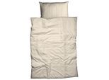 Bettwäsche CASATEX "Uni", beige (creme), B/L: 135cm x 200cm, 1 Stk., 1 Stk., Satin, B/L: 80cm x 80cm, 2 Stk., Satin, Obermaterial: 100% Baumwolle, Bettwäsche, Bettwäsche, Uni Design, Reißverschluss, tolle Farben