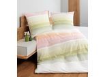 Bettwäsche JANINE "J. D. 87113 08", bunt (multicolor), B/L: 135cm x 200cm, 1 Stk., 1 Stk., Mako-Satin, B/L: 80cm x 80cm, Mako-Satin, Obermaterial: 100% Baumwolle, Bettwäsche, Bettwäsche, mit Reißverschluss