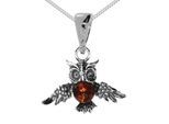 Kette mit Anhänger OSTSEE-SCHMUCK "Ostsee-Schmuck Kette mit Anhänger Eule Kette mit Anhänger Eule" Gr. 42, silber, Halsketten, Damen, 42cm, Silber 925 (Sterlingsilber), L: 42