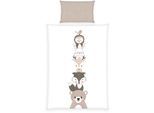 Babybettwäsche BABY BEST "babybest Woodland Crew", bunt, B/L: 100cm x 135cm, 1 Stk., 1 Stk., Renforcé, B/L: 40cm x 60cm, 1 Stk., Renforcé, Obermaterial: 100% Baumwolle, Bettwäsche, mit Wendefunktion