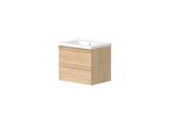 Waschtisch WELLTIME "Only inklusive Waschbecken, Schubladen mit Vollauszug", light oak, eiche, B:61cm H:53,5cm T:46,5cm, Waschtische, Waschtisch, Badmöbel in verschiedenen Breiten, mit Soft-Close Funktion, FSC