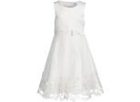 Taufkleid HAPPY GIRLS, Mädchen, Gr. 104, N-Gr, beige (ecru), Web, Obermaterial: 100% Polyester, festlich, ca. Mitte Wade, Rundhals, Kleider Taufkleid, mit besticktem Tüll mit Pailletten