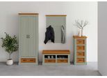 Kommode OTTO HOME "Selma", grün (salbei grün, gebeizt), B:45cm H:100cm T:40cm, FSC-zertifiziertes Massivholz, Sideboards, Kommode, mit 4 Schubkasten, Breite 45 cm