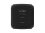BELKIN USB-Ladegerät "BoostCharge Pro 2-Port-USB-C-GaN-Charger (67 W)", schwarz, B:10,5cm H:4,5cm T:10,5cm, Ladegeräte, USB-Ladegerät