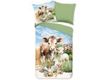 Kinderbettwäsche "Farm animals", bunt (multi), B/L: 135cm x 200cm, 1 Stk., 1 Stk., Microfaser, B/L: 80cm x 80cm, 2 Stk., Microfaser, Obermaterial: 100% Polyester, PURE LUXURY COLLECTION, Bettwäsche, Mikrofaser, 135x200, 2 Teilig, Wendeoptik, Kind, Bauernhoftiere, Tiere