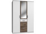 Kleiderschrank WIMEX "Joker", weiß (weiß, flagstaff), B:135cm H:199cm T:59cm, Schränke, Kleiderschrank, wahlweise mit Spiegel