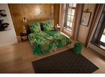Wendebettwäsche "Louise", grün, B/L: 135cm x 200cm, 1 Stk., 1 Stk., Microfaser, B/L: 80cm x 80cm, 2 Stk., Microfaser, Obermaterial: 100% Polyester, PURE LUXURY COLLECTION, Bettwäsche, Wendebettwäsche, Mikrofaser, 135x200, Pflegeleicht, Reißverschluss, Wendeoptik, Grün