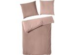 Wendebettwäsche PRIMERA "Kate", braun, B/L: 135cm x 200cm, 1 Stk., 1 Stk., Flanell, B/L: 80cm x 80cm, 2 Stk., Flanell, Obermaterial: 100% Baumwolle, Bettwäsche, Wendebettwäsche, mit Two-Tone-Optik, feines Grafik-Muster, ab Größe 135x200 cm