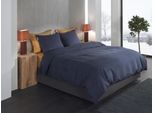 Bettwäsche HECKETT & LANE "Spina", blau (dunkelblau, dunkelblau), B/L: 155cm x 220cm, 1 Stk., 1 Stk., Flanell, B/L: 80cm x 80cm, 2 Stk., Flanell, Obermaterial: 100% Baumwolle, Bettwäsche, Bettwäsche, Fischgrät Muster, 100% Baumwolle ab 135x200 cm.