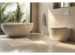 Badematte KAYOOM "Badematte Lagoon 225", beige, (50cm x 40cm ) (40cm x 80cm ), 2 Stk., Polypropylen, Badematten, Badematte, Kurzflor