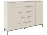 Kombikommode RAUCH "Kommode Türkommode Sideboard Kombikommode FLIPP", beige (beige (champagner)), B:160cm H:111cm T:42cm, Holzwerkstoff, Sideboards, Kombikommode, 2-türig mit 5 Schubladen und Soft-Close-Funktion in zwei Breiten