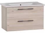 Waschtisch SCHILDMEYER "Maxim, Sandeiche", beige (sandeiche, sandeiche), B:85cm H:54,5cm T:45,5cm, Waschtische, Waschtisch, Made in Germany