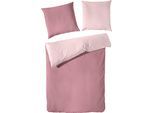 Wendebettwäsche PRIMERA "Kate", pink (beere pink), B/L: 240cm x 220cm, 1 Stk., 2 Stk., Flanell, B/L: 80cm x 80cm & 80cm x 80cm, 3 Stk., Flanell, Obermaterial: 100% Baumwolle, Bettwäsche, Wendebettwäsche, mit Two-Tone-Optik, feines Grafik-Muster, ab Größe 135x200 cm