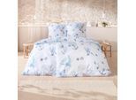 Bettwäsche ESTELLA "George", 600, blau, B/L: 135cm x 200cm, 1 Stk., 1 Stk., Seersucker, B/L: 80cm x 80cm, 2 tlg., Seersucker, Obermaterial: 100% Baumwolle, Bettwäsche, Bettwäsche, Seersucker aus 100% reiner Baumwolle