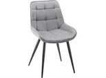 Stuhl Alina Grau Samt Gepolstert