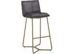 Barhocker Fonia Dunkelgrau Samt Gepolstert