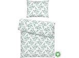Bettwäsche Bio-Anna Design Weiß/Jadegrün ca. 140x200cm