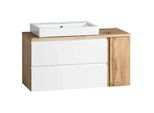 Waschtischkombi ''Varese'', Weiß/Eiche Wotan