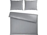 Bettwäsche Xenia Streif XXL Silberfarben ca. 200x220cm