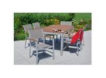 Gartentischgruppe Naxos 7-tlg. Grau/Akaziefarben