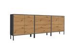 Sideboard Mailand Set 5 Anthrazit/Eiche