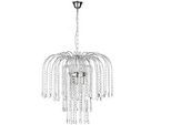 Kristall-Hängeleuchte Pioggia Chromfarben max. 6 Watt