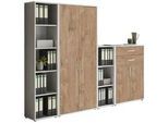 Aktenschrank Office Edition Sw Set 22 Grau/Eichefarben
