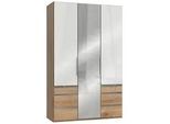 Drehtürenschrank Level 36D ca. 150 cm Weiß/Eiche Dekor