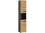 Hochschrank Canu ca. 38x193x34 cm Eiche/Grau
