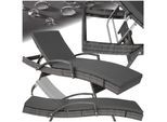 tectake® Rattan Sonnenliege, mit Aluminiumgestell, UV-beständig, 190 x 71 x 34 – 74,5 cm