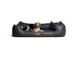 Tierlando ® Orthopädisches Hundebett Maddox Kunstleder Hundesofa Mittelgroß Große Hunde Hundesofa XL XXL schwarz/ graphit 1,5 m, 25 cm, 1 m