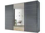 Schwebetürenschrank STAUD "Sonate Como mit Spiegel, in wertiger Staud-Qualität, Made in Germany", grau (vulkanglas), B:249cm H:240cm T:68cm, Holzwerkstoff, Schränke, Schwebetürenschrank, viele Varianten