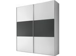 Schwebetürenschrank STAUD "Includo, Made in Germany", weiß (dekor weiß, vulkan), B:200cm H:222cm T:68cm, Holzwerkstoff, Schränke, Schwebetürenschrank, Mit vier verschiedenen Ausstattungsvarianten