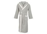 Unisex-Bademantel CARL ROSS "40300" Gr. XXL, grau (silber, sanftes weiß), XXL, Walkfrottier, Hausmäntel, Unisex-Bademantel, Midilänge