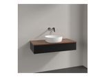 Villeroy und Boch Antao Waschtisch-Unterschrank L09112PD 100x19x50cm, Waschbeckenplattenfarbe warm walnut, black matt lacquer