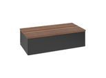 Villeroy und Boch Antao Waschtisch-Unterschrank L40002PD mit Beleuchtung, 1 Auszug, 1000 x 268 x 500 mm, Front ohne Struktur, Black Matt Lacquer / Warm Walnut