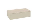 Villeroy und Boch Antao Waschtisch-Unterschrank L40003HJ mit Beleuchtung, 1 Auszug, 1000 x 268 x 500 mm, Front ohne Struktur, Silk Grey Matt Lacquer / Botticino