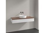 Villeroy und Boch Antao Waschtisch-Unterschrank K10012MT 120x19x50cm, Waschbeckenplattenfarbe warm walnut, white matt lacquer
