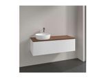 Villeroy und Boch Antao Waschtisch-Unterschrank L33052MT mit Beleuchtung, 1 Auszug, 1200 x 360 x 500 mm, Front ohne Struktur, White Matt Lacquer / Warm Walnut