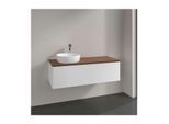 Villeroy und Boch Antao Waschtisch-Unterschrank L33012MT mit Beleuchtung, 1 Auszug, 1200 x 360 x 500 mm, Front ohne Struktur, White Matt Lacquer / Warm Walnut