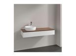 Villeroy und Boch Antao Waschtisch-Unterschrank L11052MT mit Beleuchtung, 1 Auszug, 1200 x 190 x 500 mm, Front ohne Struktur, White Matt Lacquer / Warm Walnut