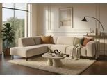 Ecksofa HOME AFFAIRE "LORCAN mit Holzfuß, Breite 275 cm, weiches Sitzgefühl", cream, B:275cm H:77cm T:210cm, 100% Polyester, Sofas, Ecksofa, Massivholzfüsse, Chenille und Bouclé -Bezüge