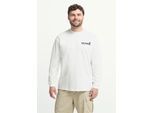Longsleeve JACK WOLFSKIN "CONFIDENT LS T M", Herren, Gr. M (50), trail, starkweiß, Obermaterial: 100% BAUMWOLLE, Shirts