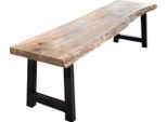 Bank HOME AFFAIRE "Tristan", beige (natur, schwarz), B:160cm H:45cm T:38cm, Sitzbänke, Bank, aus Massivholz Eiche