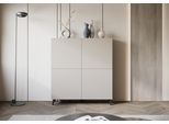 Highboard HOME AFFAIRE "HIGHBOARD PHUKET II, Stilvolle, grifflose Hochkommode, Breite 120cm", beige (kashmir), B:120cm H:130cm T:39cm, Sideboards, Highboard, Mit 4 Türen und 8 Fächern und höhenverstellbaren Einlegeböden