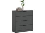 Kommode HOME AFFAIRE "SKARDE, Breite 74 cm, 4 Schubkästen, viel Stauraum", anthrazit, B:74cm H:80cm T:35cm, Sideboards, Kommode, Sideboard, Anrichte, Schubkastenkommode, Schrank