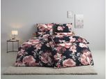 Bettwäsche OTTO HOME "MELINA", blau, B/L: 155cm x 220cm, 1 Stk., 1 Stk., Renforcé, B/L: 80cm x 80cm, 2, Renforcé, Obermaterial: 100% Baumwolle, Bettwäsche, Bettwäsche, florale Bettwäsche mit Reißverschluss, ab Gr. 135x200 cm