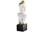 Dekofigur GILDE "Skulptur Rosenliebe", weiß, B:14cm H:42cm T:16cm, Kunstharz, Dekofiguren, Dekofigur, Höhe: 42 cm