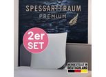 Gänsedaunenkopfkissen SPESSARTTRAUM "Premium, Kopfkissen 1-tlg. oder 2-tlg. 40x80 oder 80x80 cm", weiß, B:50cm L:50cm, Bezug: 100% Baumwolle. Füllung: 90% Gänsedaunen, 10% Gänsefeder, Kopfkissen, Gänsedaunenkopfkissen, hergestellt in Deutschland, allergikerfreundlich, im Set günstiger